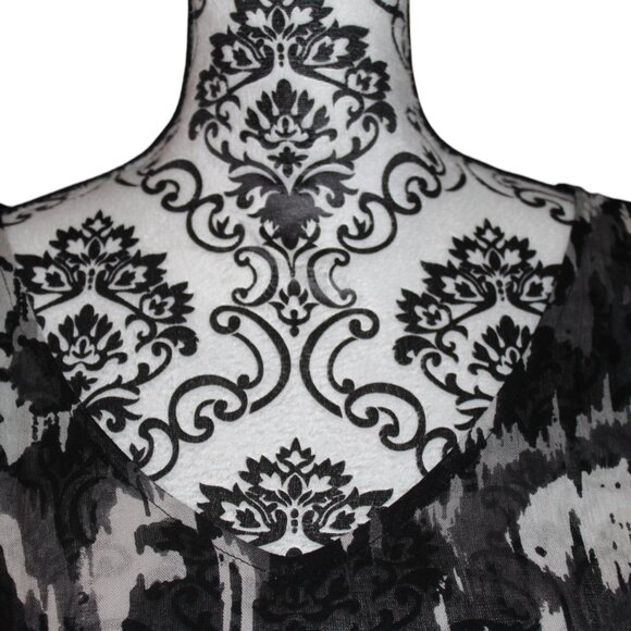 Denim 24/7 Women's Short Sleeve Maxi Black Grays M 14/16 NWT's - Picture 6 of 10